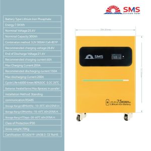 SMS 7.5KWH 24v Lithium Ion Battery
